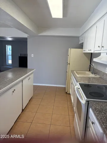 a kitchen with a sink a stove and refrigerator