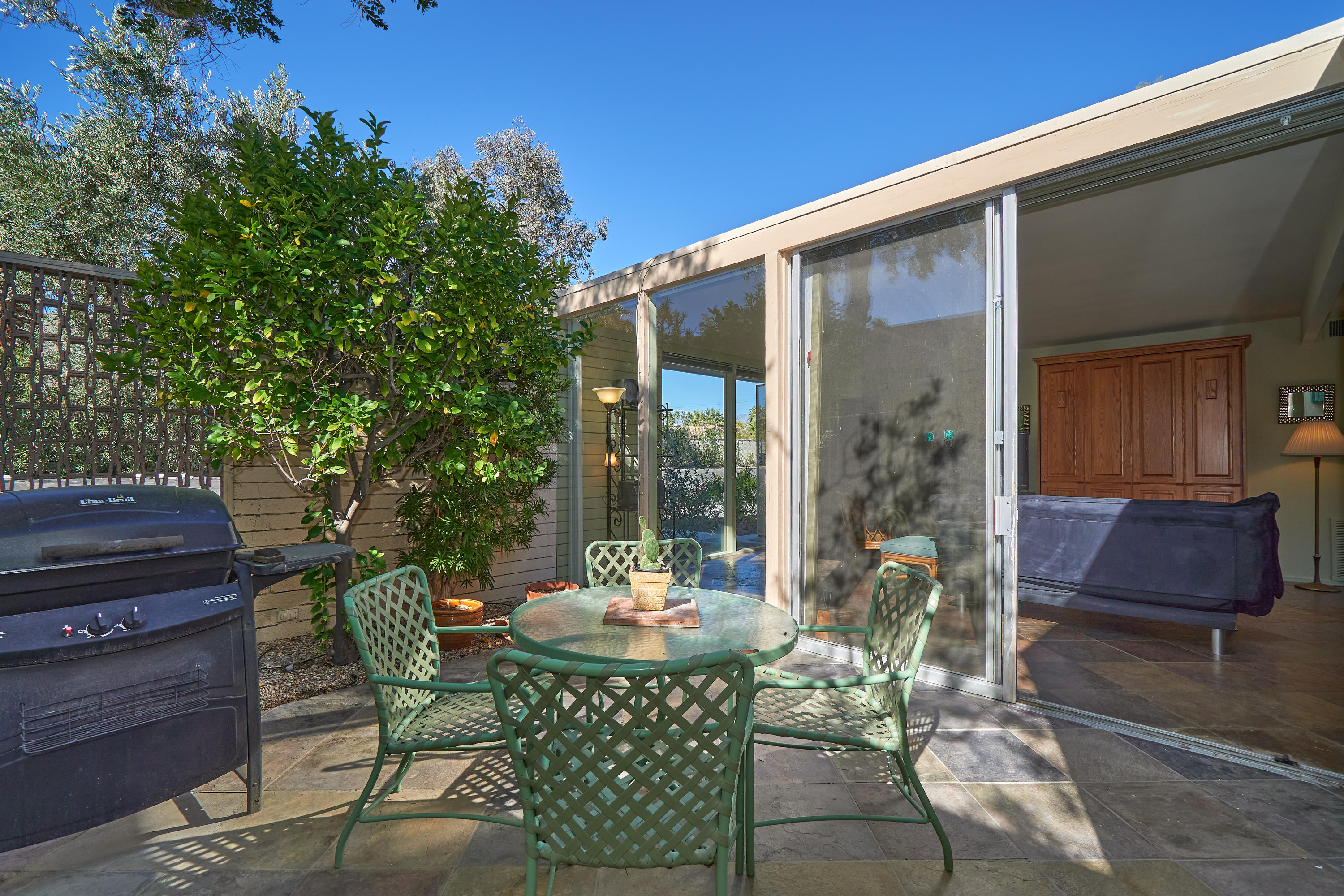 360 Cabrillo Road, Unit 128 Palm Springs, CA 92262 - Photo 6 of 21 Patio toward LR slider