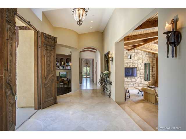 3520 Fortuna Ranch Road Encinitas, CA 92024 - Photo 5 of 11 Hand Carved Antique Door and Windows Circa 1800, Vaulted Ceilings, Custom Chandelier and Sconces, Recessed Low Voltage Art Lighting, Recessed Speakers.