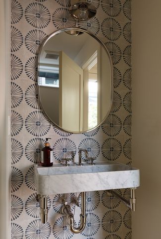 a view of a wooden floor in a bathroom