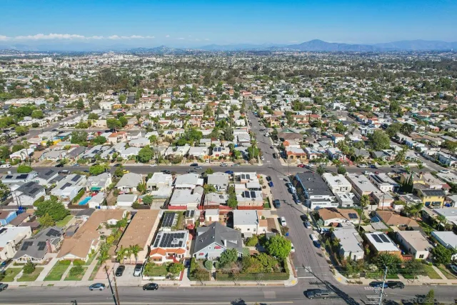 an aerial view of a city