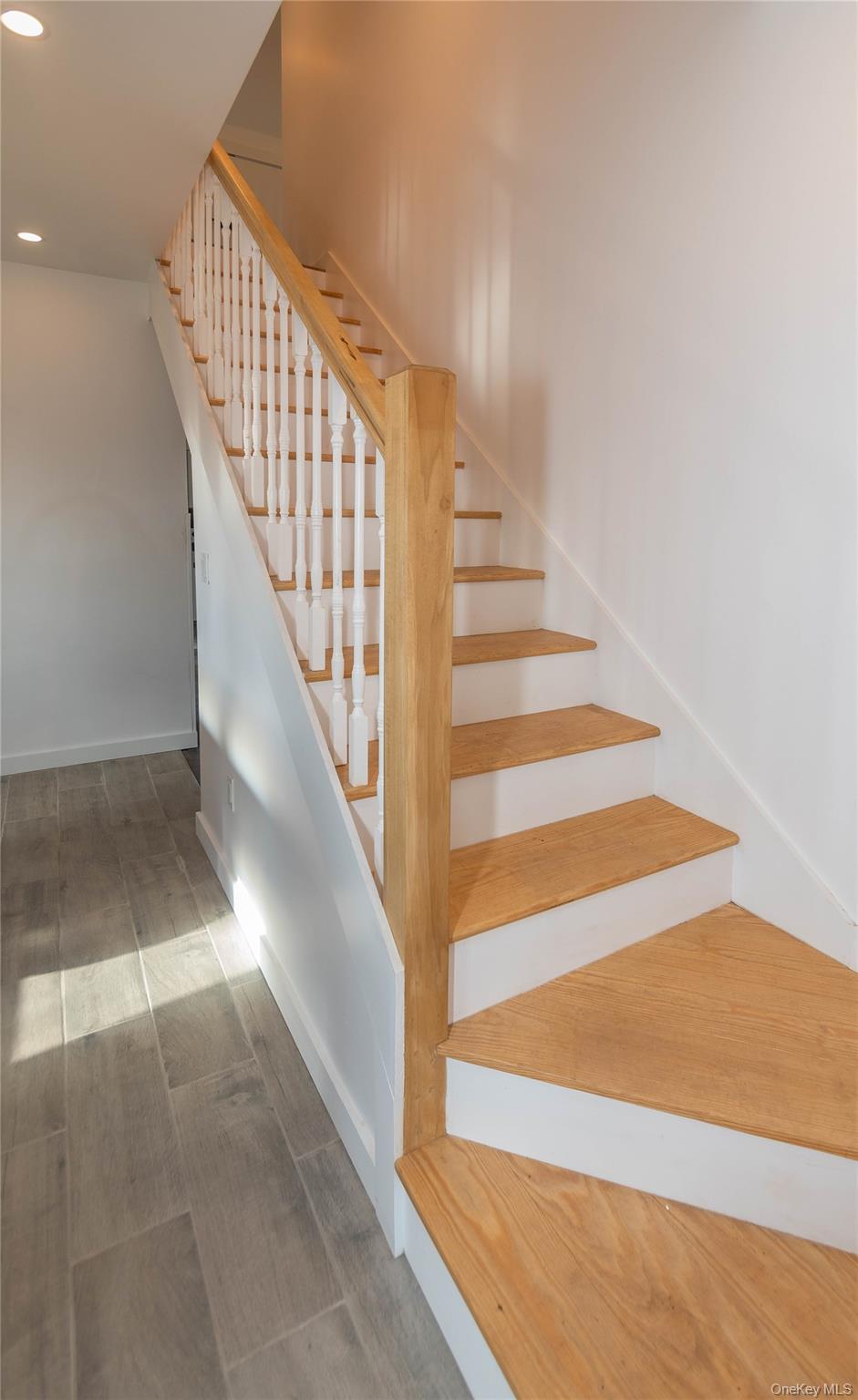 3 Anna Street Kerhonkson, NY 12446 - Photo 26 of 40 Stairway featuring recessed lighting and wood floors