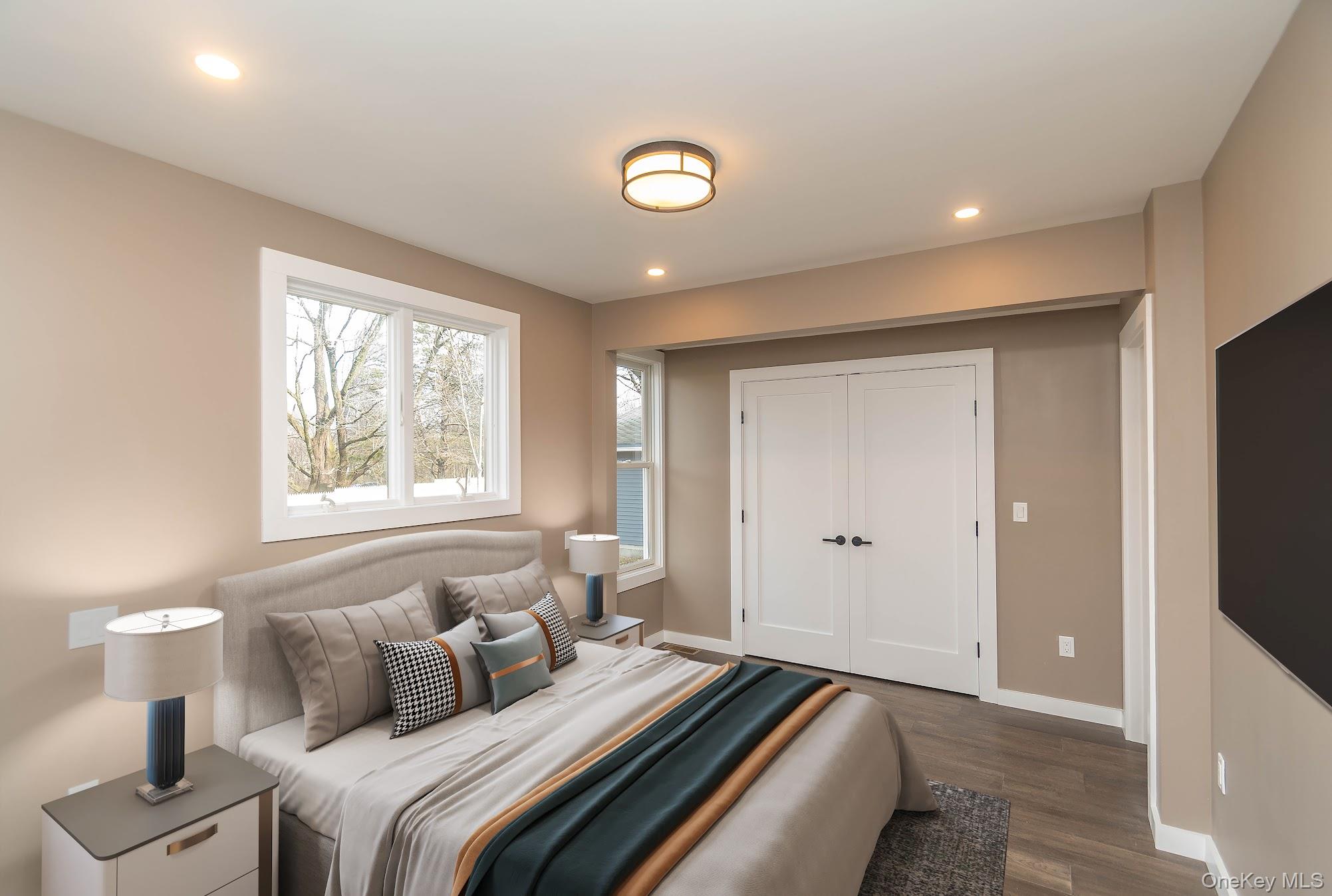 3 Anna Street Kerhonkson, NY 12446 - Photo 3 of 40 Bedroom featuring dark wood floors, a closet, and recessed lighting
