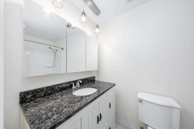 2010 Bilter Road Aurora, IL 60502 - Photo 25 of 47 a bathroom with a granite countertop sink and a mirror