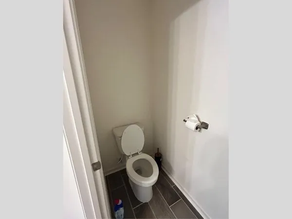 a close up of a toilet