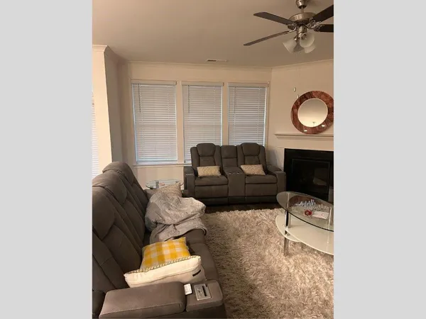 a living room with furniture