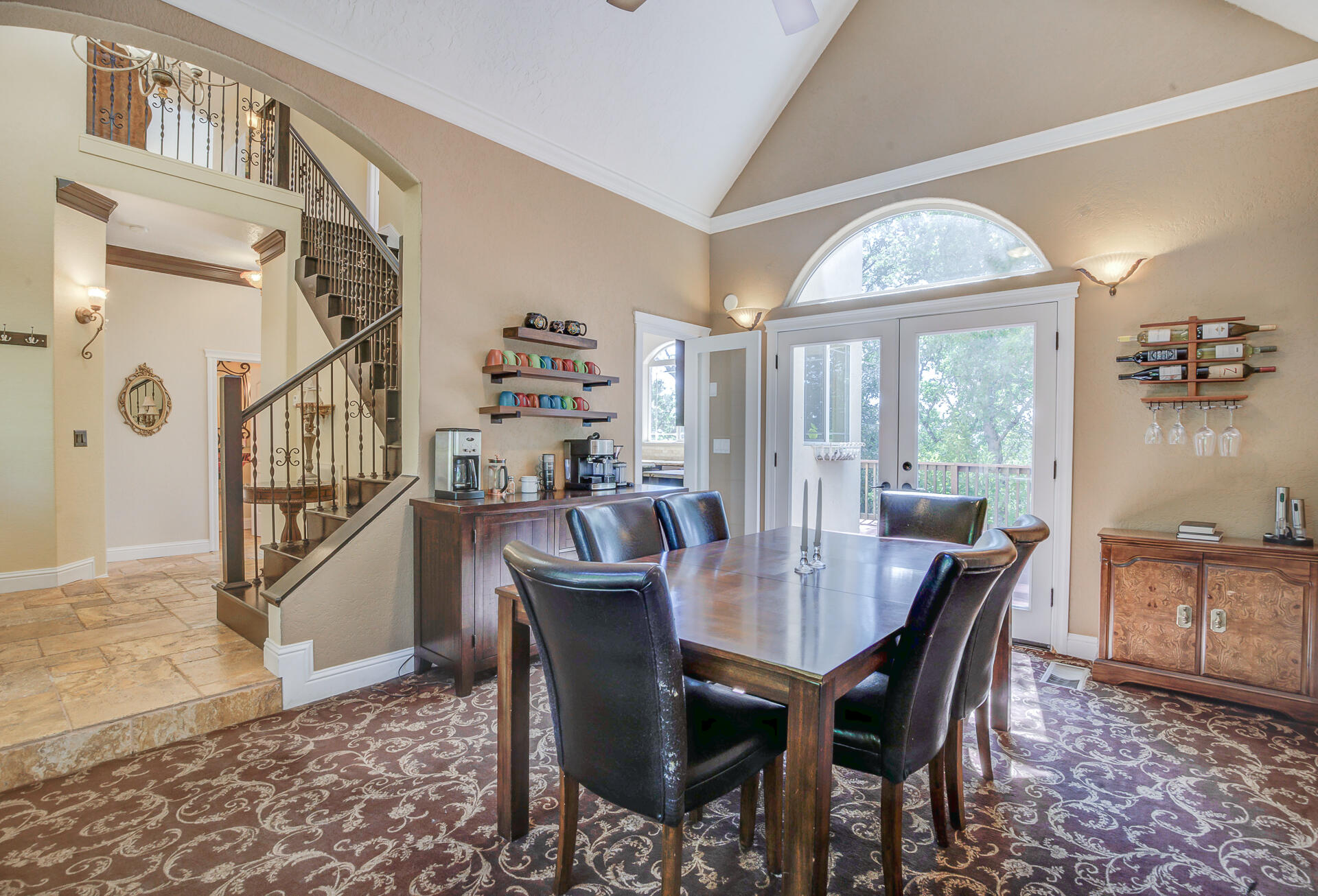 5146 Surrey Drive Redding, CA 96002 - Photo 3 of 57 a dining room with furniture a chandelier and wooden floor