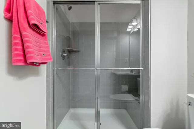 a bathroom with a shower