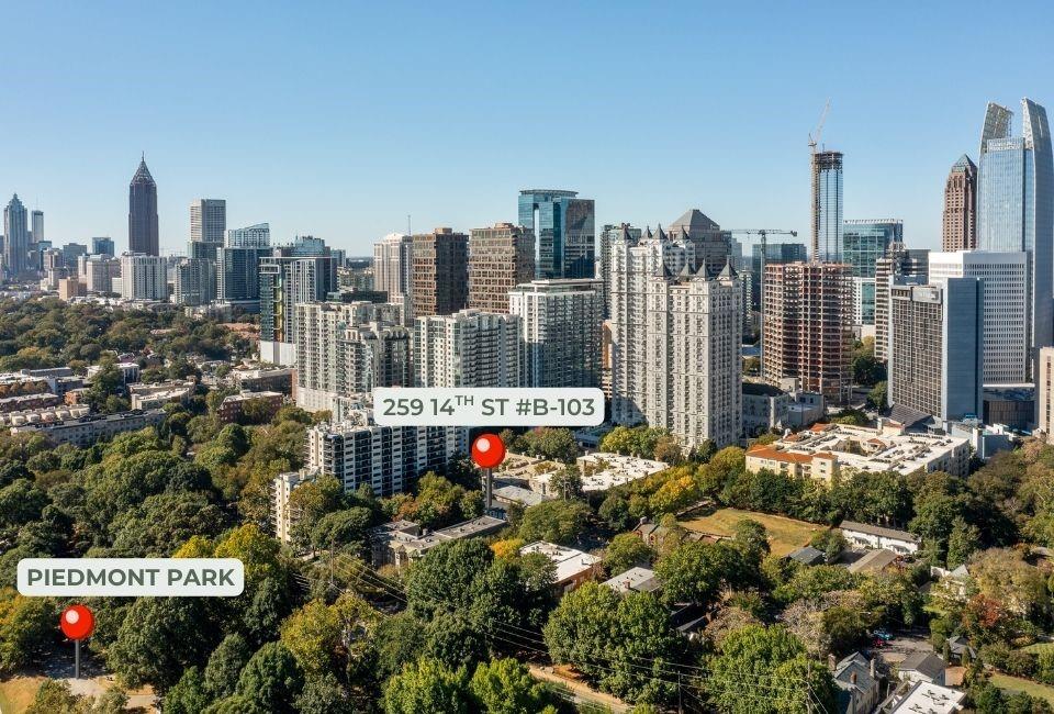 259 14th Street Northeast, Unit B103 Atlanta, GA 30309 - Photo 29 of 33 a view of a city with tall buildings