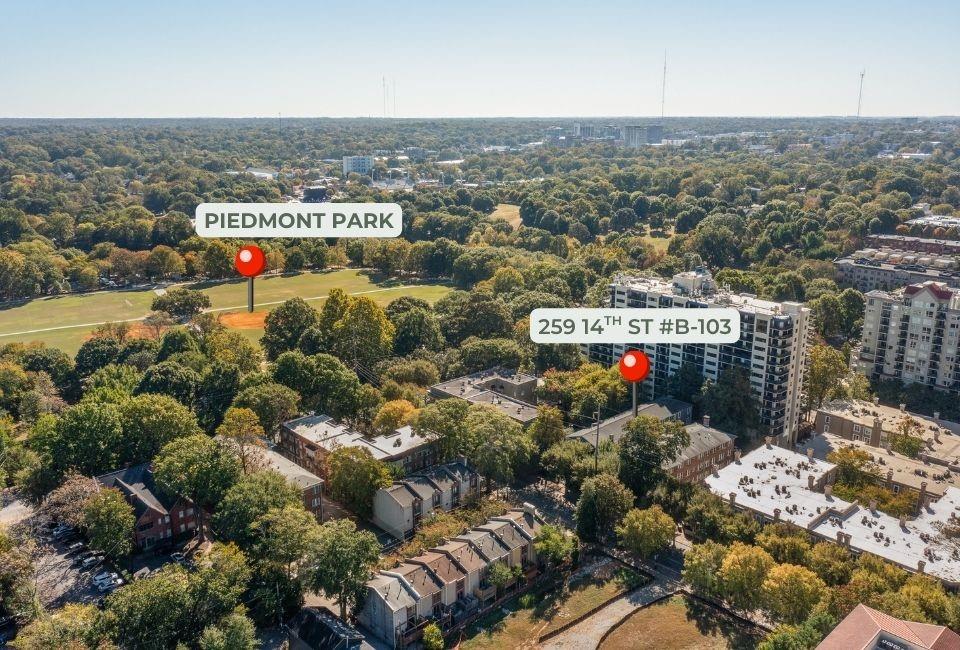 259 14th Street Northeast, Unit B103 Atlanta, GA 30309 - Photo 31 of 33 an aerial view of multiple house