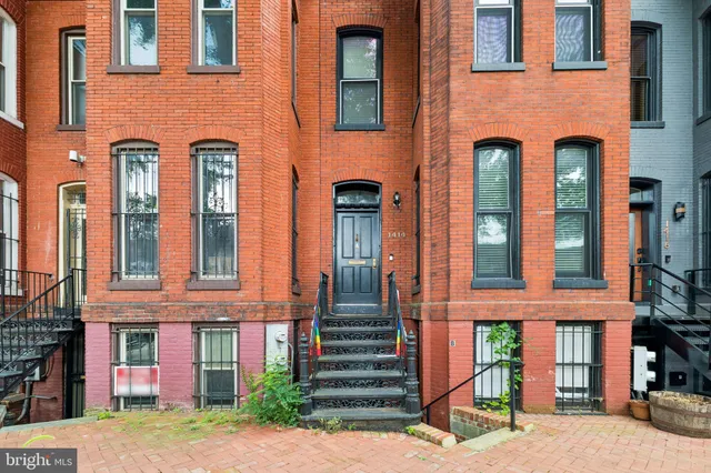 front view of a brick building