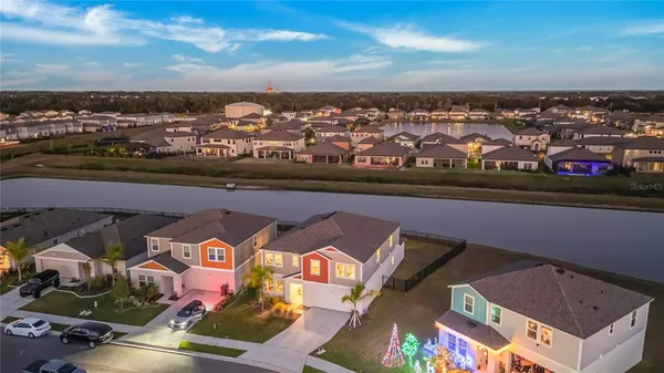 an aerial view of a city