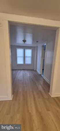 a view of a room with a window