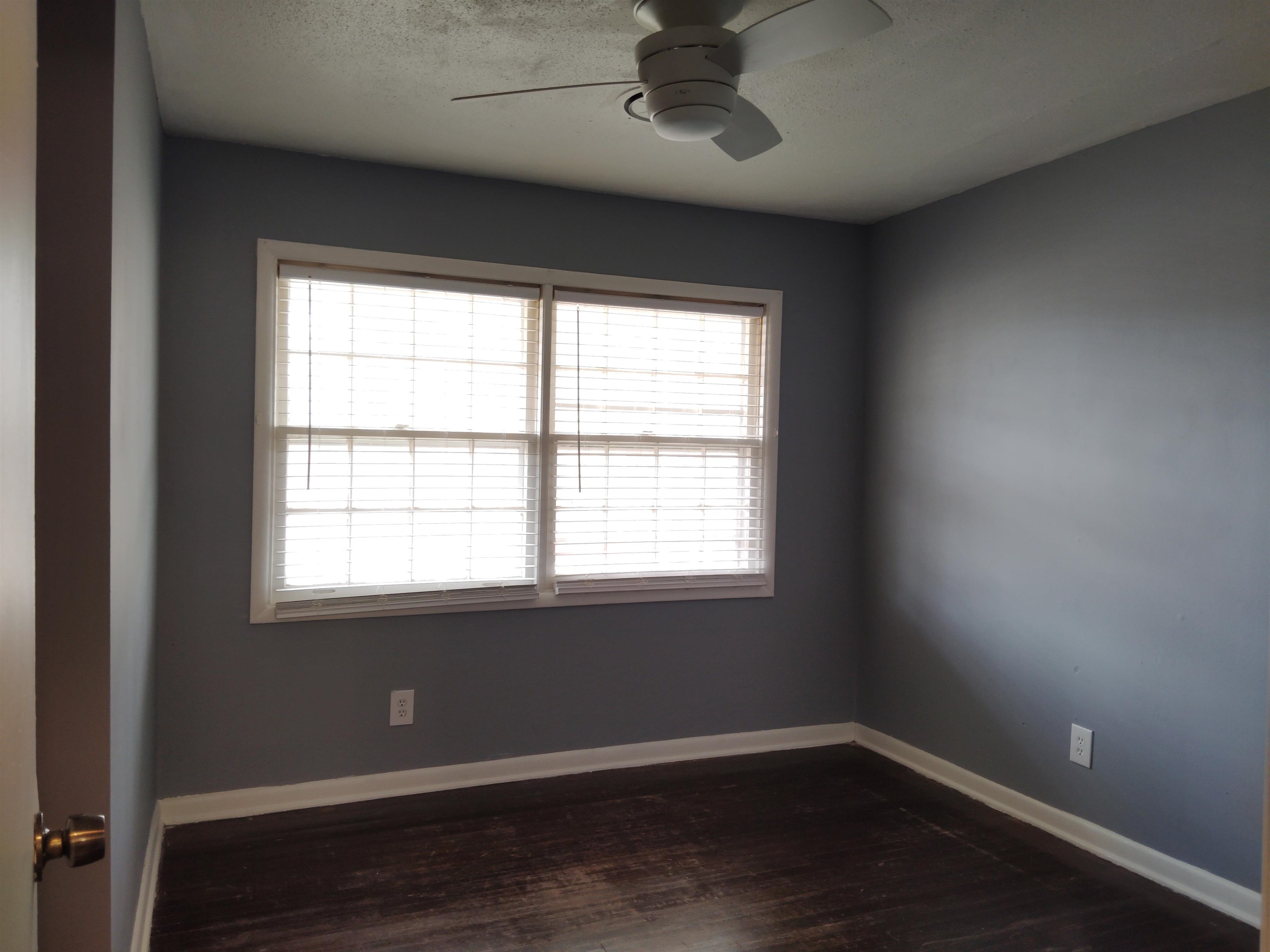 4307 Sidney Road Memphis, TN 38116 - Photo 16 of 18 Unfurnished room featuring ceiling fan, dark wood-type flooring, healthy amount of natural light, and a textured ceiling