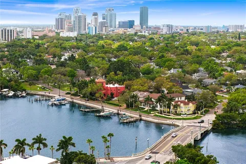 a view of a city with tall buildings