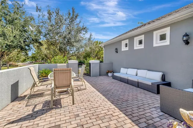 a outdoor space with a couch