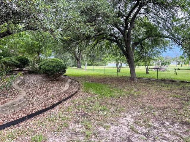 a view of a yard with a tree