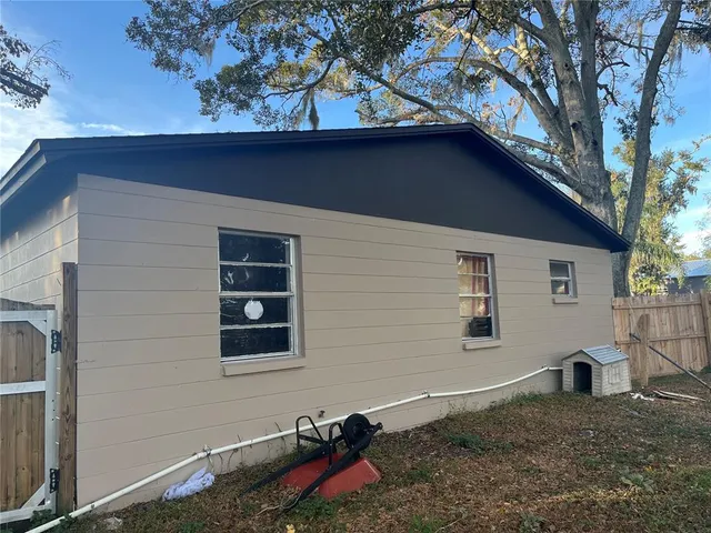 a backyard of a house