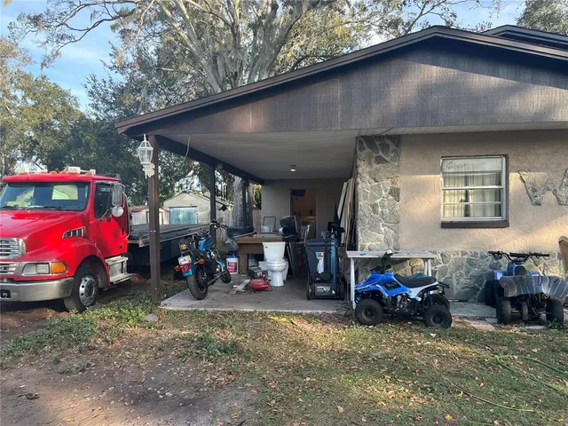 a view of a chairs in garage