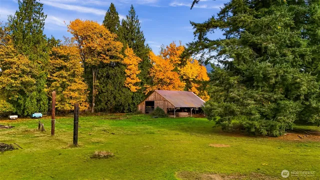 a view of a backyard with a garden