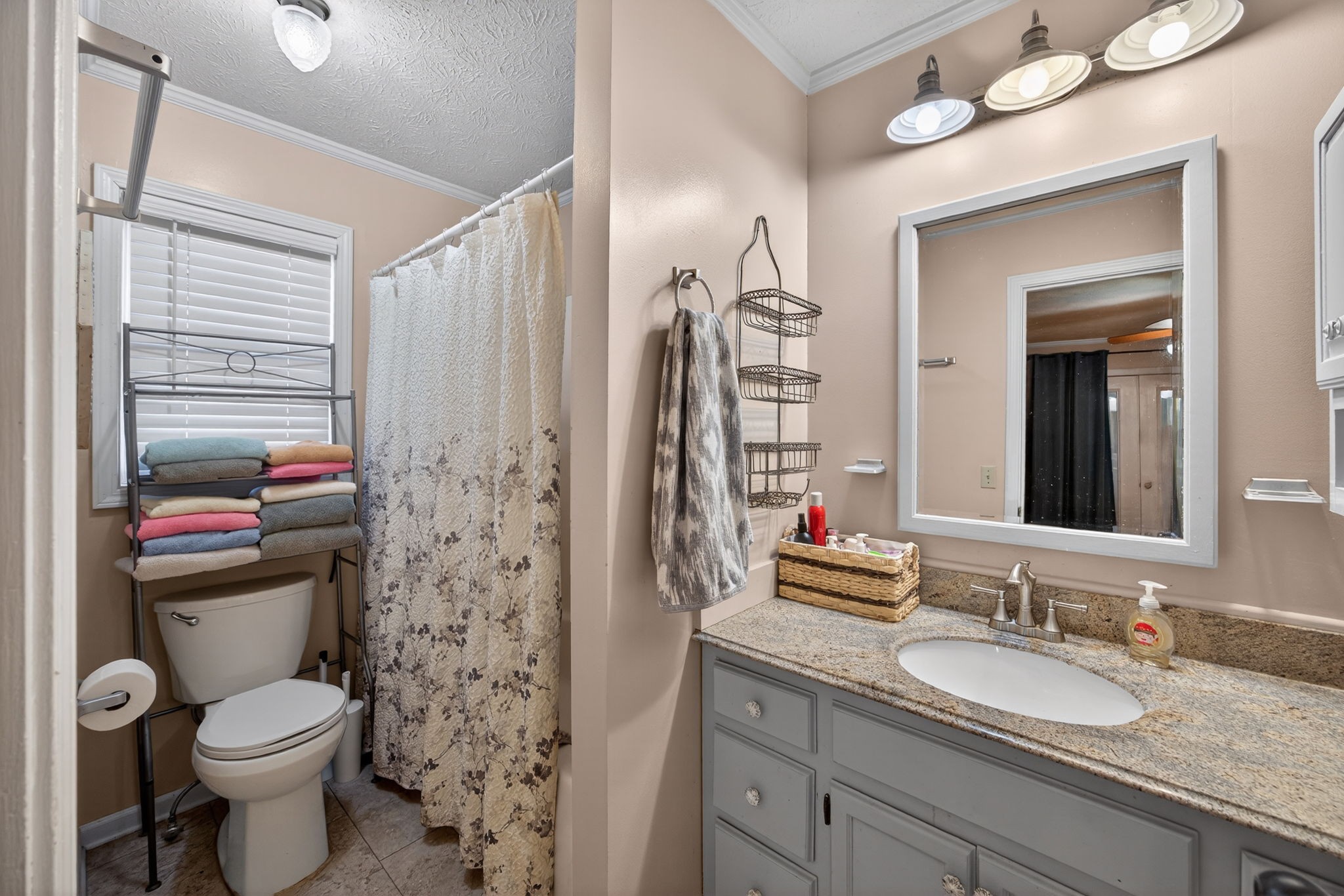 2895 Free State Road Gainesboro, TN 38562 - Photo 28 of 42 a bathroom with a granite countertop sink toilet and shower