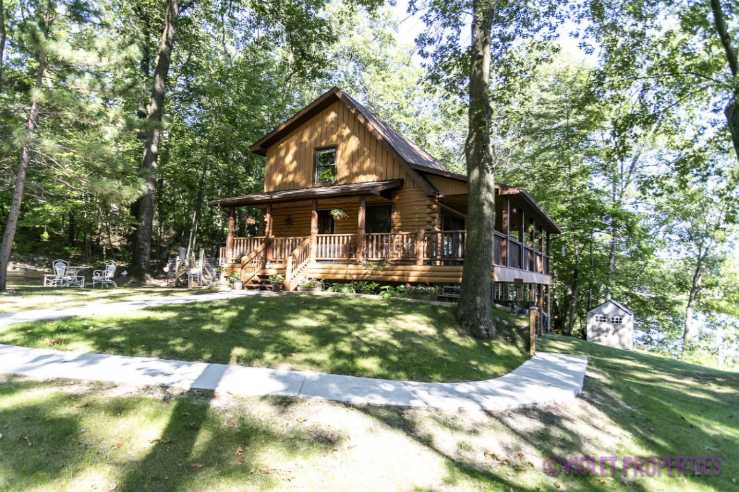Lake Front Log Home For Sale 2 Acres