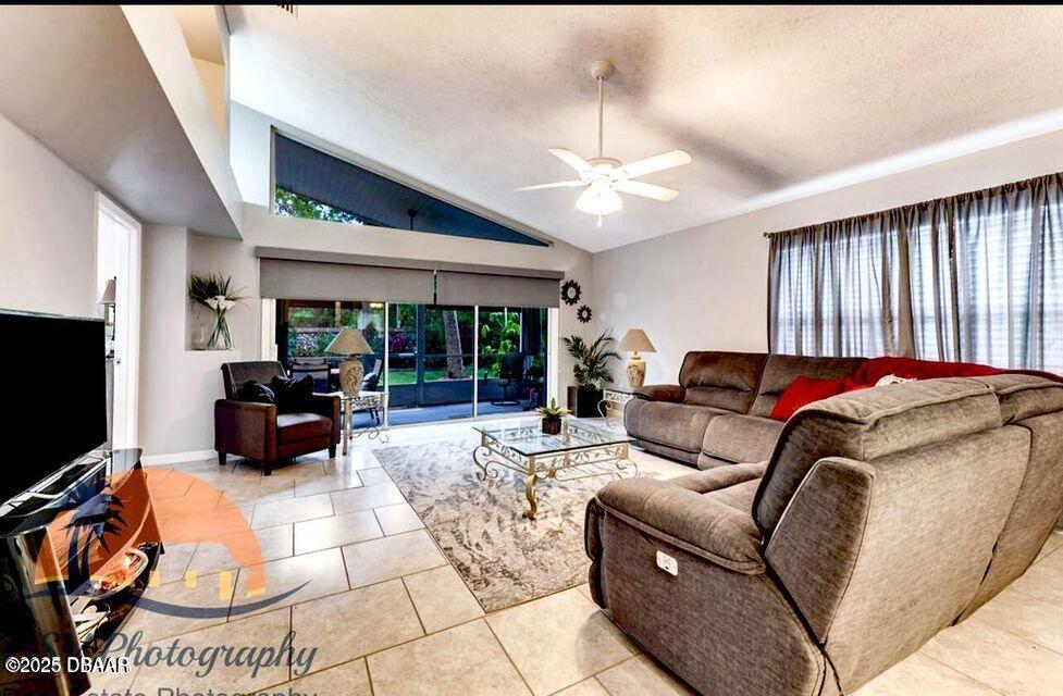 27 Reflections Village Drive Ormond Beach, FL 32174 - Photo 17 of 29 a living room with furniture a flat screen tv and a large window