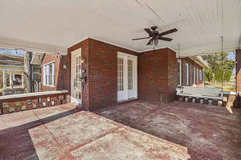 a view of a house with a patio