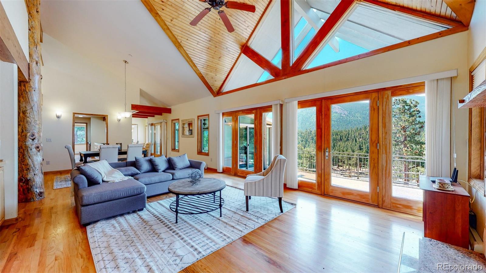 153 Ski Road East Allenspark, CO 80510 - Photo 7 of 40 a living room with furniture and a large window
