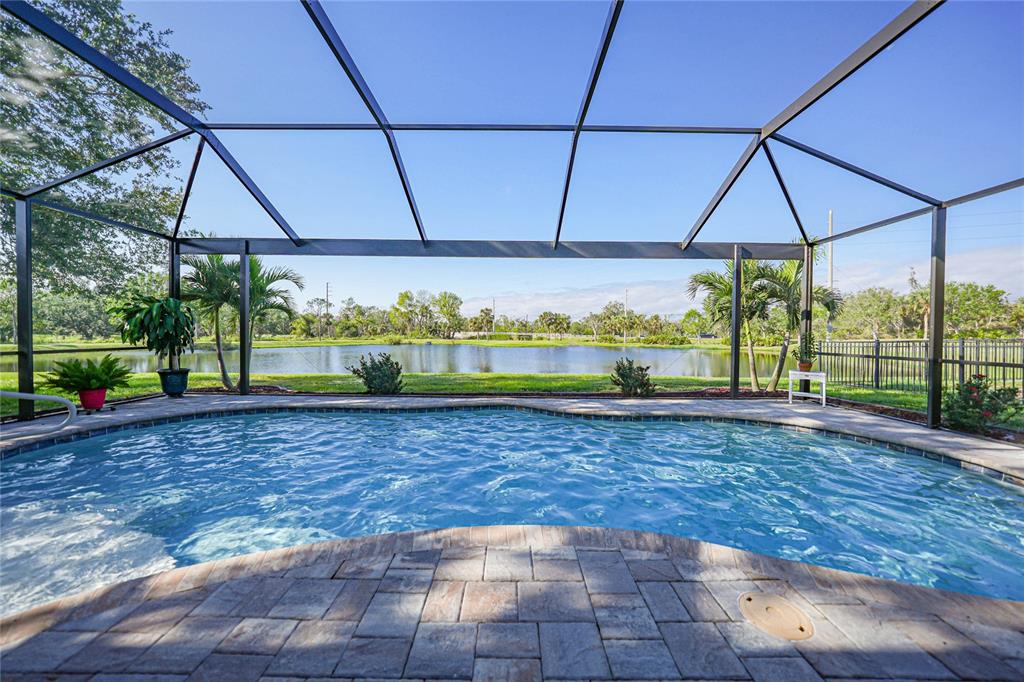 Salt Water Heated Pool - pond view with clearview screen