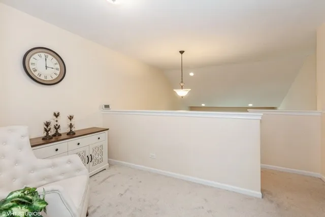 a view of a hallway with elevator