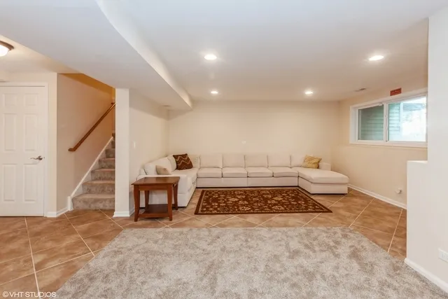 a living room with furniture