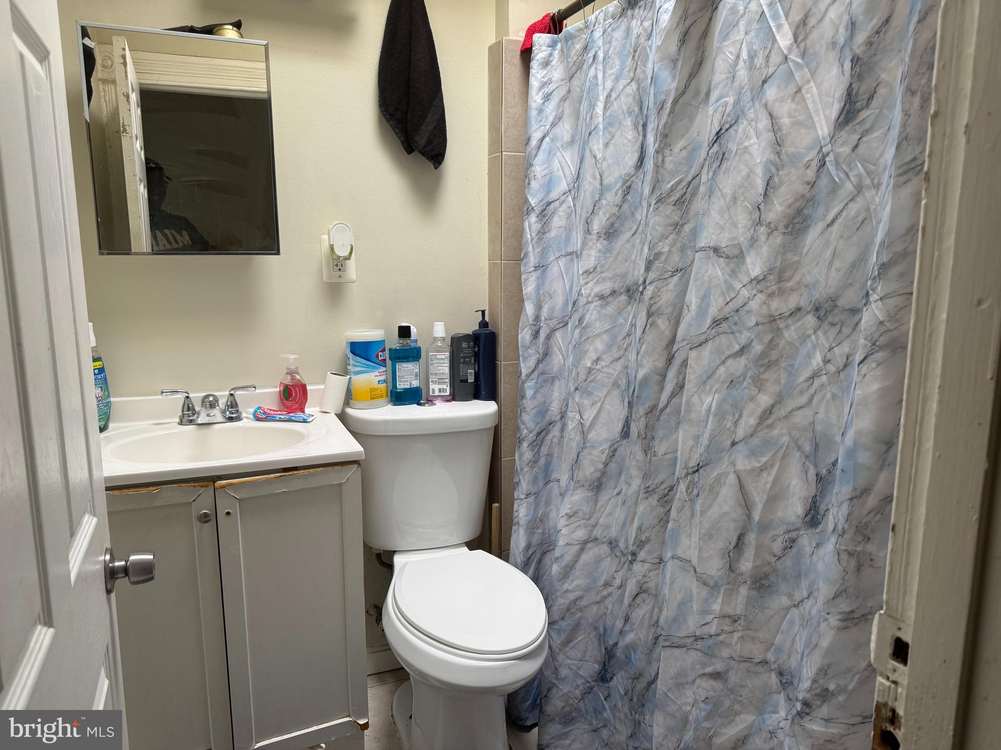 2631 East Madison Street Baltimore, MD 21205 - Photo 10 of 16 a bathroom with a sink toilet and mirror