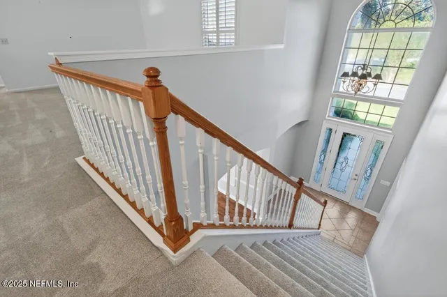 a view of an entryway with staircase