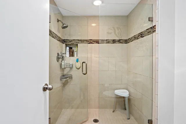 a bathroom with a shower