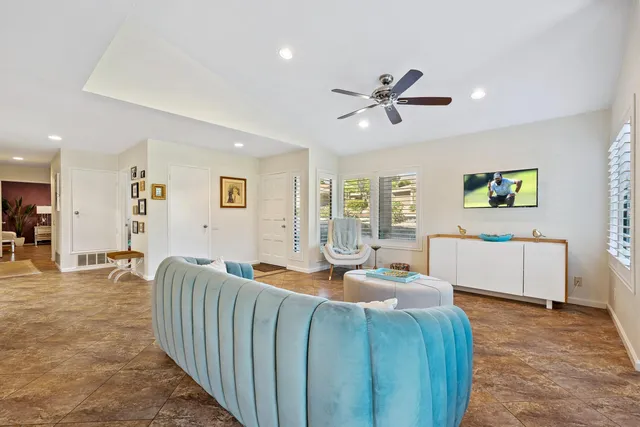 a living room with furniture