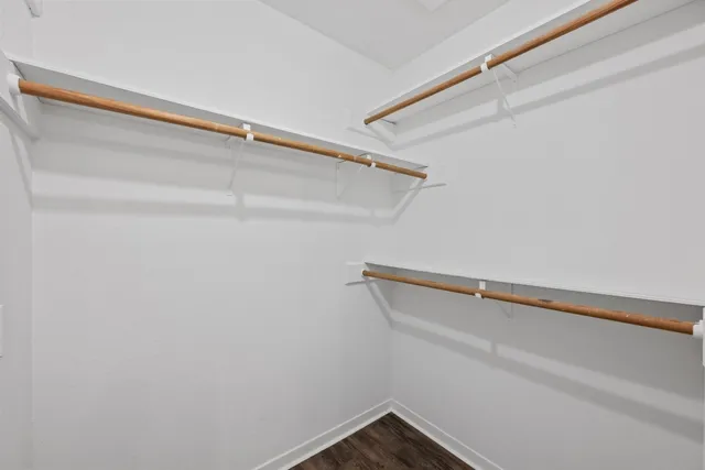 a view of a room with racks on the wall