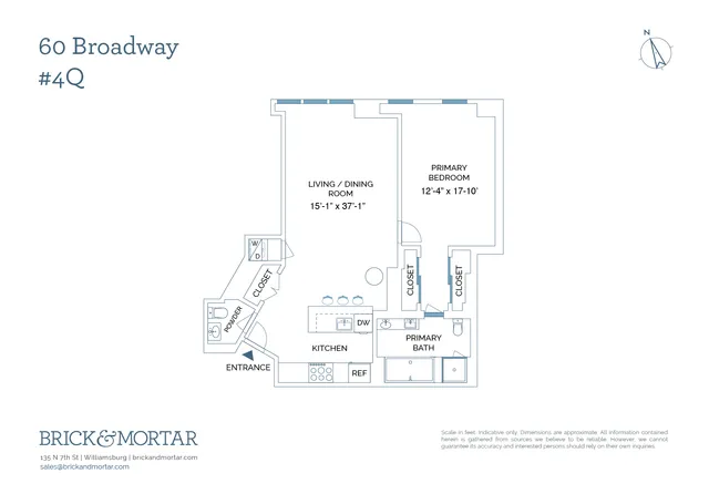 $1,299,500 | 60 Broadway, Unit 4Q | Williamsburg