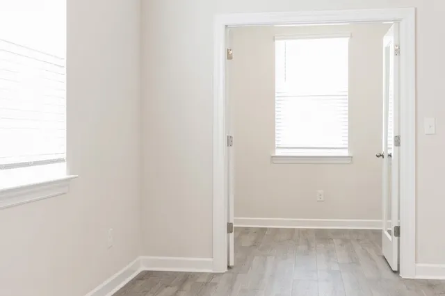 an empty room with a window