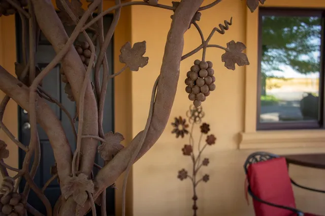 a close view of a door and chair