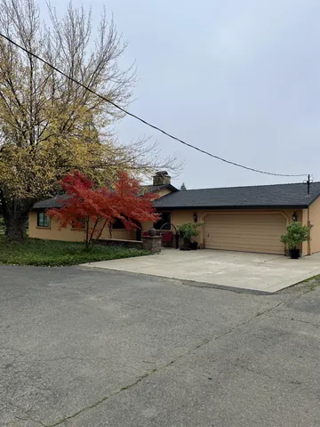 a view of a house with a street