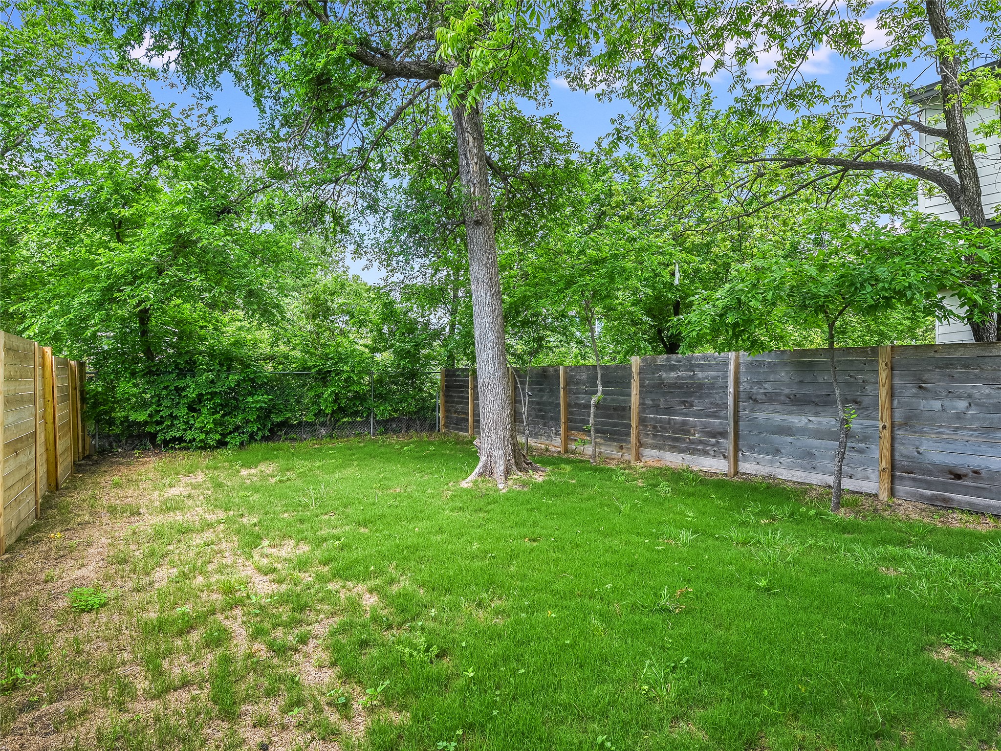 1202 Cometa Street, Unit B Austin, TX 78721 - Photo 25 of 25 a view of a yard with a fence and trees