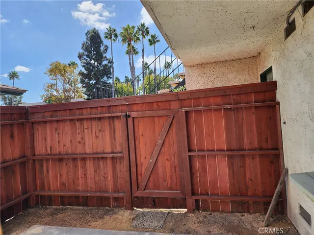 a view of a wooden door