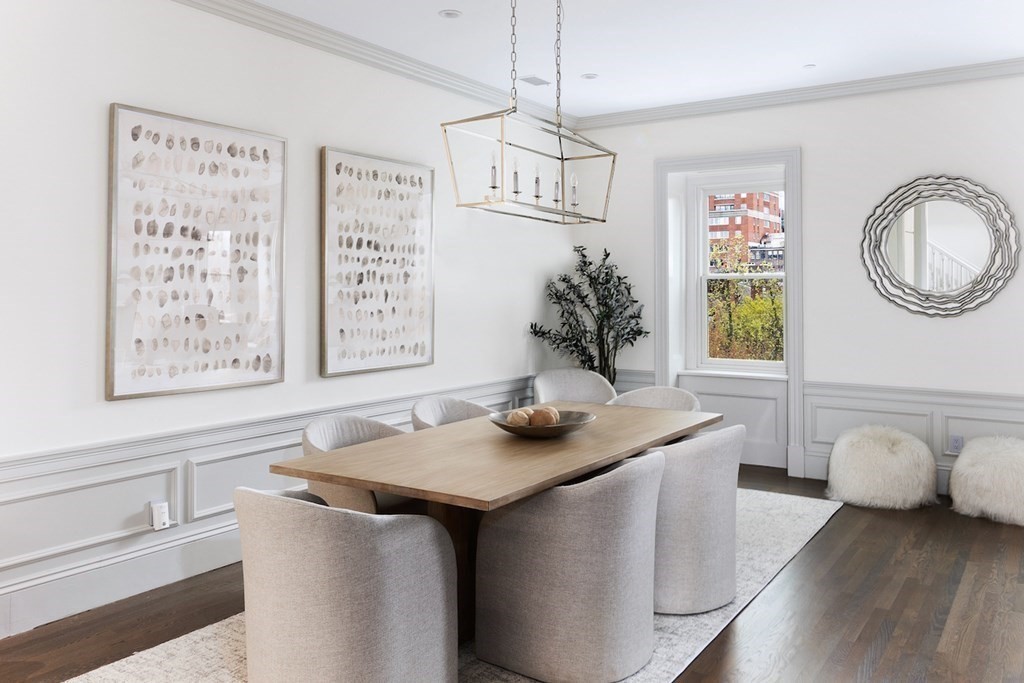 283 Commonwealth Avenue, Unit PH Boston, MA 02115 - Photo 4 of 18 a dining room with table and chairs