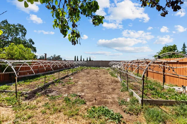a view of a swimming pool and couches in the patio