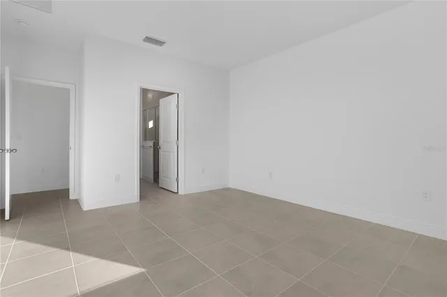 an empty room with closet