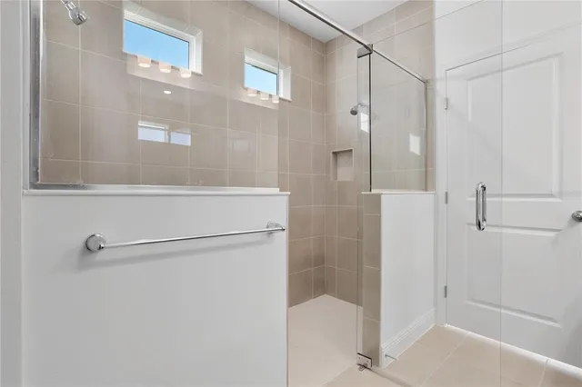 a bathroom with a shower