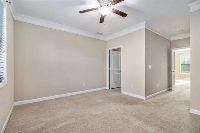 a view of balcony with wooden floor
