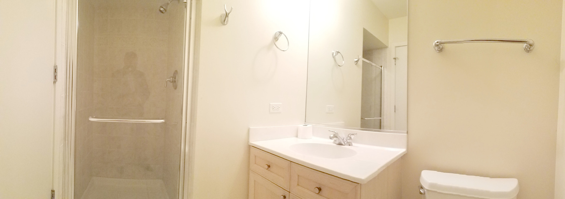 1229 West Madison Street, Unit Q Chicago, IL 60607 - Photo 14 of 32 a bathroom with a sink and mirror with toilet