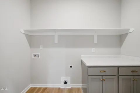 a view of small space with racks on the wall